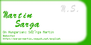 martin sarga business card